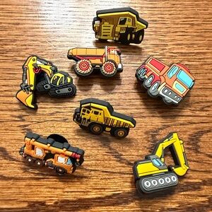 Shoe Charms Toddler Baby Boy Construction Vehicles Trucks Set Of 7 Charms